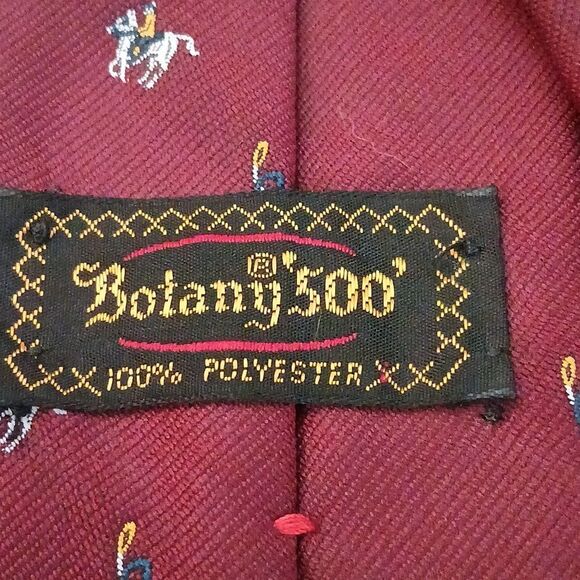 Botany 500 maroon horse print tie NWOT - Picture 6 of 6